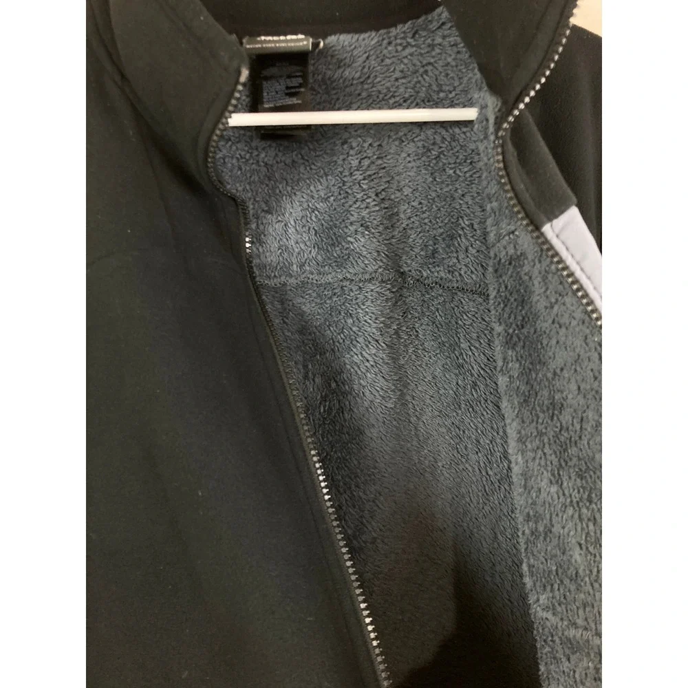 The North Face Fleece Jacket Mens Medium Black Sherpa Lined Full Zip Logo Fall